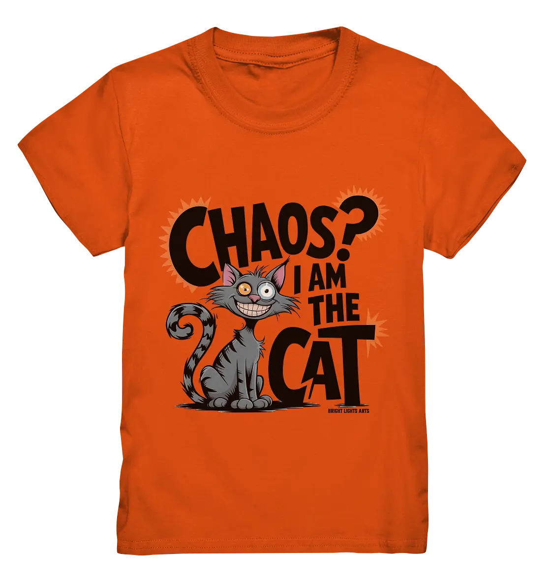 Frech und außergewöhnlich Cartoon Katze mit wildem Blick Ein humorvolles Design - Kids Premium Shirt Bright Lights Arts