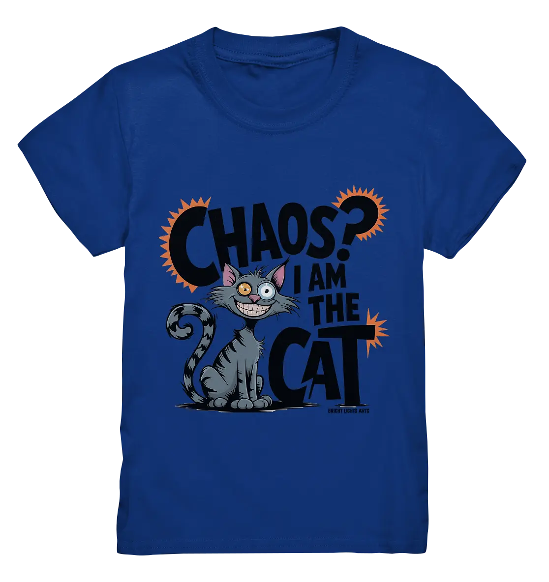 Frech und außergewöhnlich Cartoon Katze mit wildem Blick Ein humorvolles Design - Kids Premium Shirt Bright Lights Arts