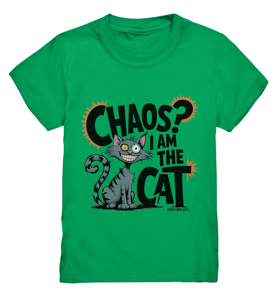 Frech und außergewöhnlich Cartoon Katze mit wildem Blick Ein humorvolles Design - Kids Premium Shirt Bright Lights Arts