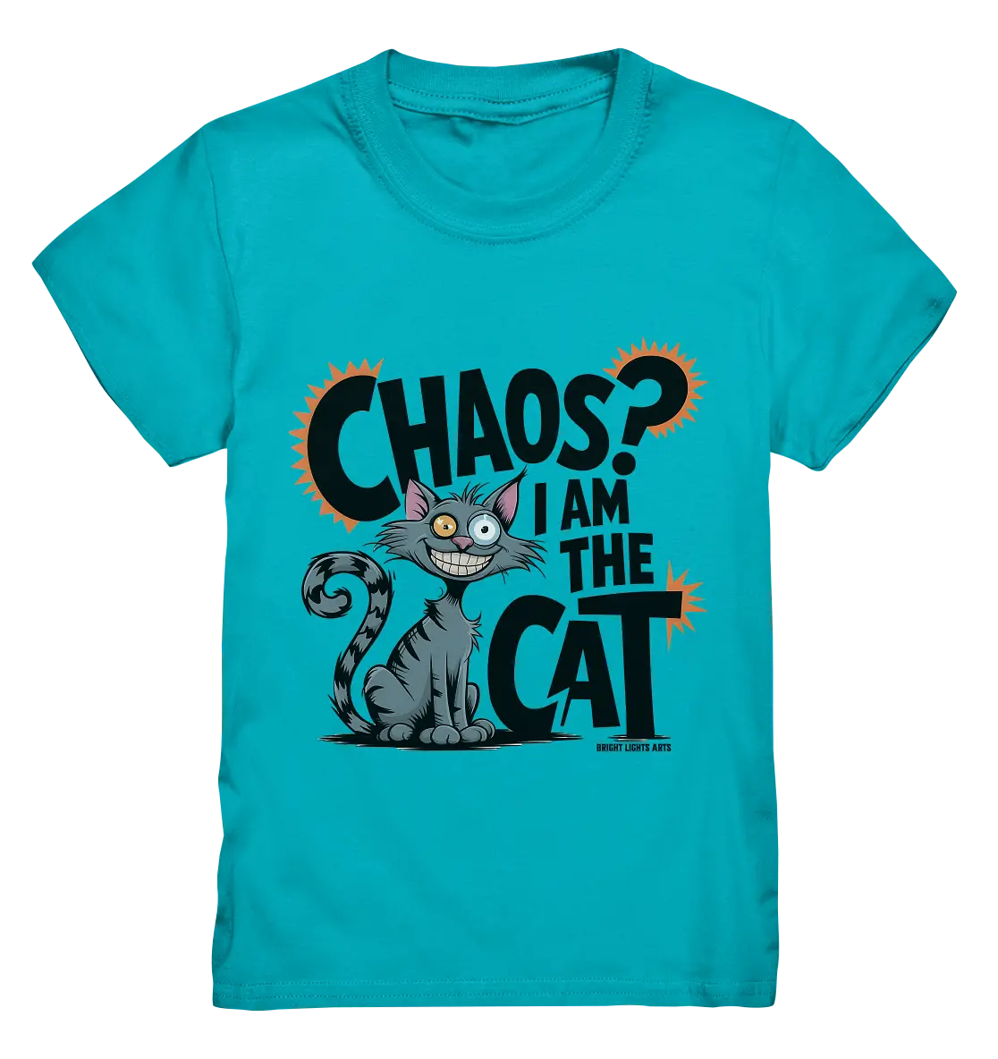Frech und außergewöhnlich Cartoon Katze mit wildem Blick Ein humorvolles Design - Kids Premium Shirt Bright Lights Arts