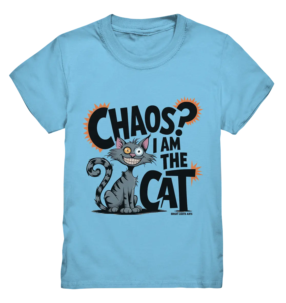 Frech und außergewöhnlich Cartoon Katze mit wildem Blick Ein humorvolles Design - Kids Premium Shirt Bright Lights Arts