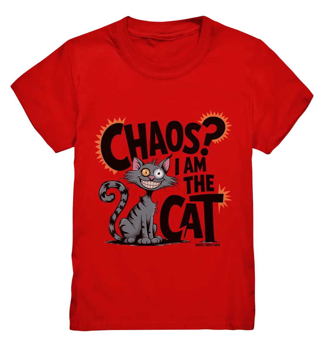 Frech und außergewöhnlich Cartoon Katze mit wildem Blick Ein humorvolles Design - Kids Premium Shirt Bright Lights Arts