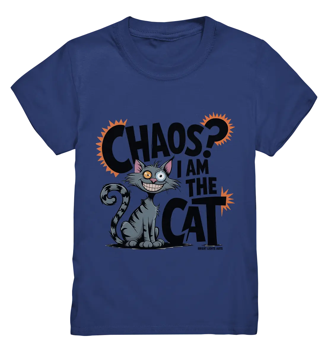 Frech und außergewöhnlich Cartoon Katze mit wildem Blick Ein humorvolles Design - Kids Premium Shirt Bright Lights Arts
