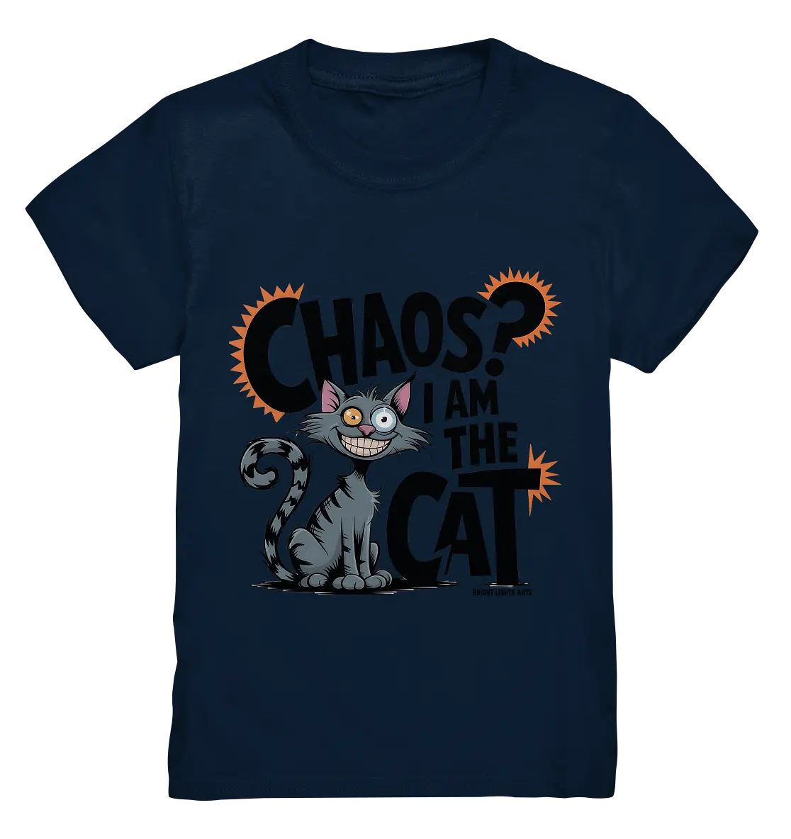 Frech und außergewöhnlich Cartoon Katze mit wildem Blick Ein humorvolles Design - Kids Premium Shirt Bright Lights Arts