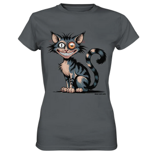 Frech und außergewöhnlich Cartoon Katze mit wildem Blick Ein humorvolles Design - Ladies Premium Shirt Bright Lights Arts