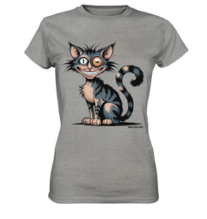 Frech und außergewöhnlich Cartoon Katze mit wildem Blick Ein humorvolles Design - Ladies Premium Shirt Bright Lights Arts