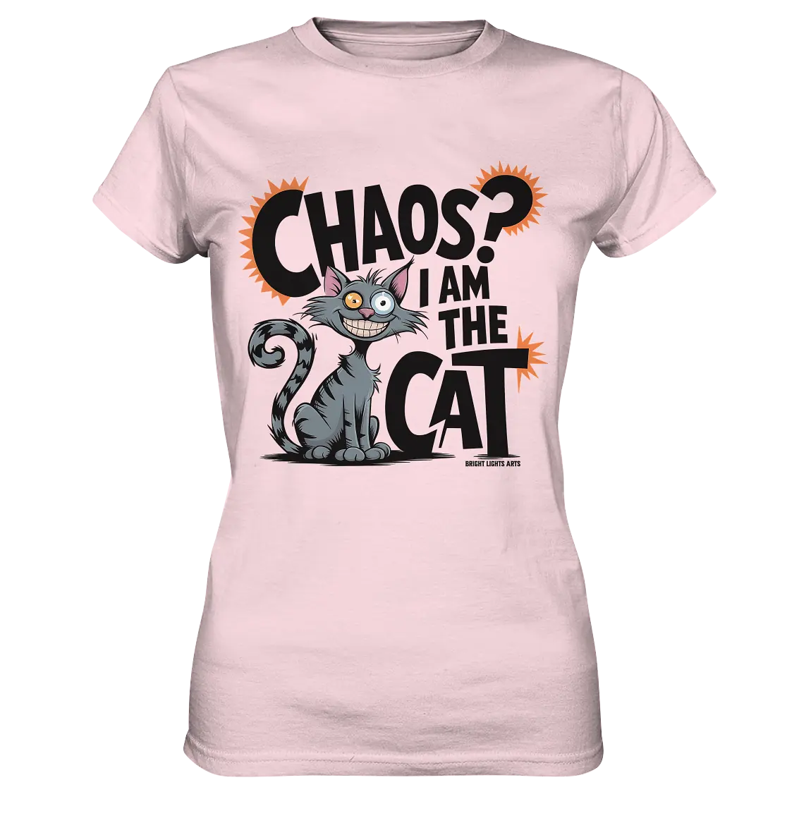 Frech und außergewöhnlich Cartoon Katze mit wildem Blick Ein humorvolles Design - Ladies Premium Shirt Bright Lights Arts