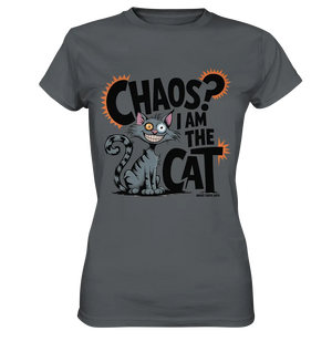 Frech und außergewöhnlich Cartoon Katze mit wildem Blick Ein humorvolles Design - Ladies Premium Shirt Bright Lights Arts