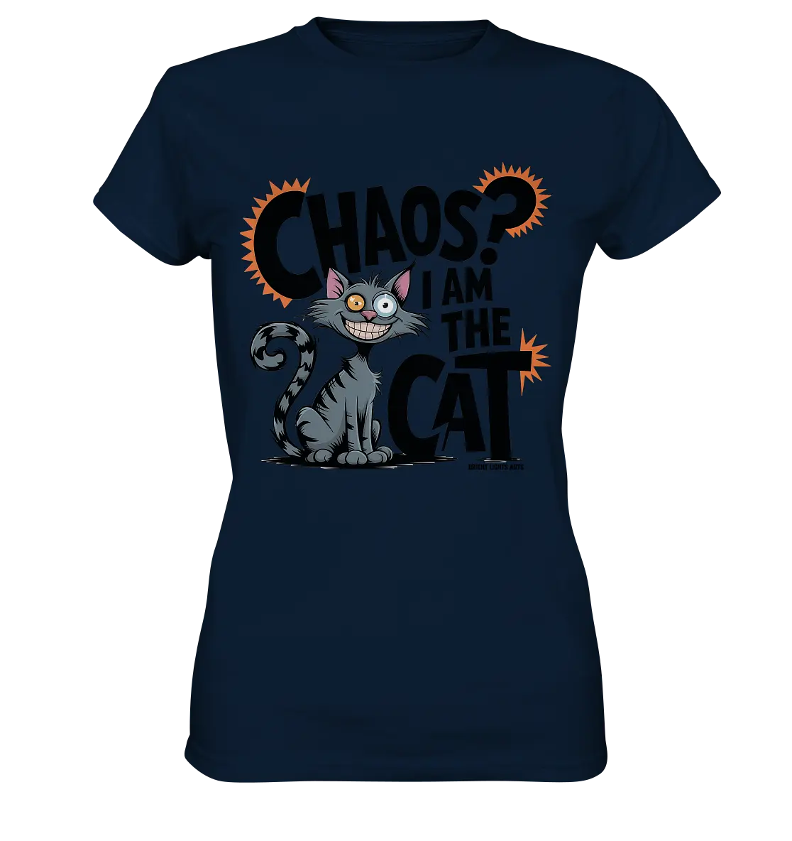 Frech und außergewöhnlich Cartoon Katze mit wildem Blick Ein humorvolles Design - Ladies Premium Shirt Bright Lights Arts
