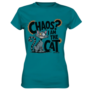 Frech und außergewöhnlich Cartoon Katze mit wildem Blick Ein humorvolles Design - Ladies Premium Shirt Bright Lights Arts