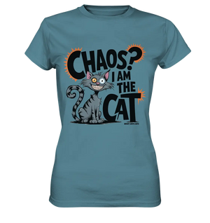 Frech und außergewöhnlich Cartoon Katze mit wildem Blick Ein humorvolles Design - Ladies Premium Shirt Bright Lights Arts