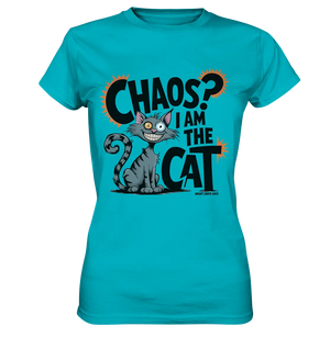Frech und außergewöhnlich Cartoon Katze mit wildem Blick Ein humorvolles Design - Ladies Premium Shirt Bright Lights Arts