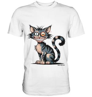 Frech und außergewöhnlich Cartoon Katze mit wildem Blick Ein humorvolles Design - Premium Shirt Bright Lights Arts