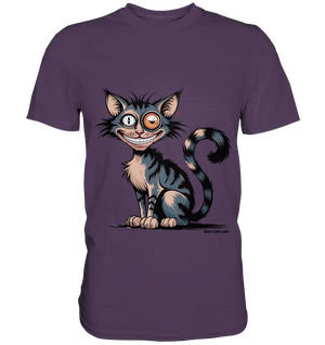 Frech und außergewöhnlich Cartoon Katze mit wildem Blick Ein humorvolles Design - Premium Shirt Bright Lights Arts