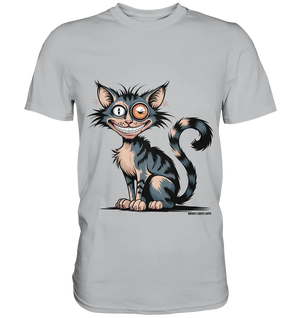 Frech und außergewöhnlich Cartoon Katze mit wildem Blick Ein humorvolles Design - Premium Shirt Bright Lights Arts