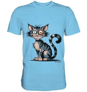 Frech und außergewöhnlich Cartoon Katze mit wildem Blick Ein humorvolles Design - Premium Shirt Bright Lights Arts