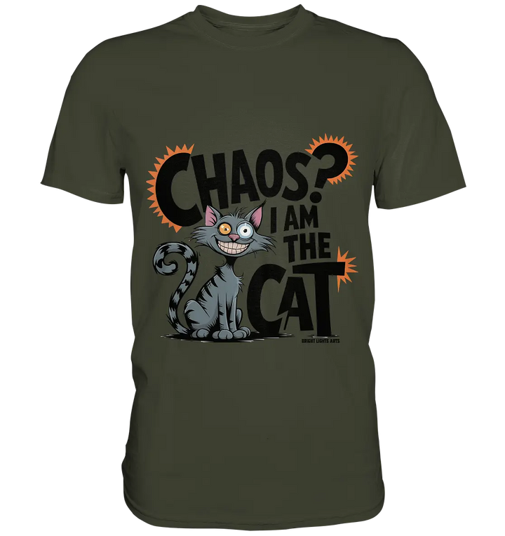 Frech und außergewöhnlich Cartoon Katze mit wildem Blick Ein humorvolles Design - Premium Shirt Bright Lights Arts