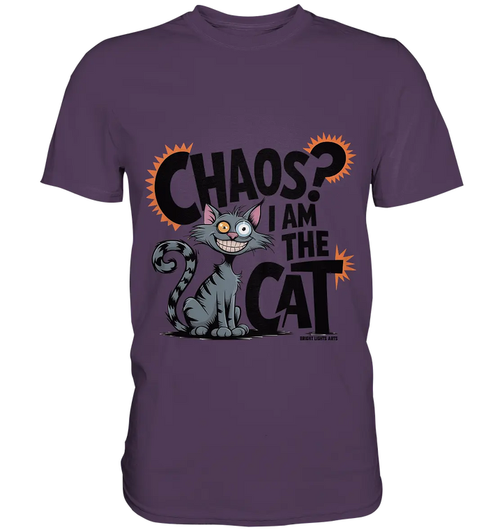 Frech und außergewöhnlich Cartoon Katze mit wildem Blick Ein humorvolles Design - Premium Shirt Bright Lights Arts