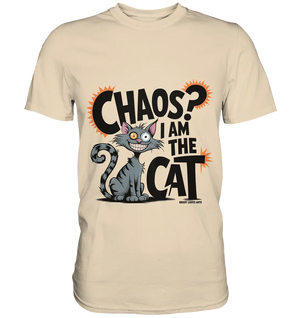 Frech und außergewöhnlich Cartoon Katze mit wildem Blick Ein humorvolles Design - Premium Shirt Bright Lights Arts