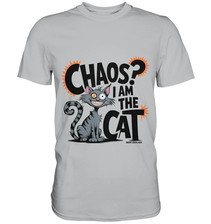 Frech und außergewöhnlich Cartoon Katze mit wildem Blick Ein humorvolles Design - Premium Shirt Bright Lights Arts