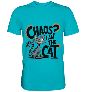 Frech und außergewöhnlich Cartoon Katze mit wildem Blick Ein humorvolles Design - Premium Shirt Bright Lights Arts