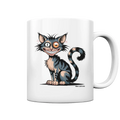 Frech und außergewöhnlich Cartoon Katze mit wildem Blick Ein humorvolles Design - Tasse glossy Bright Lights Arts