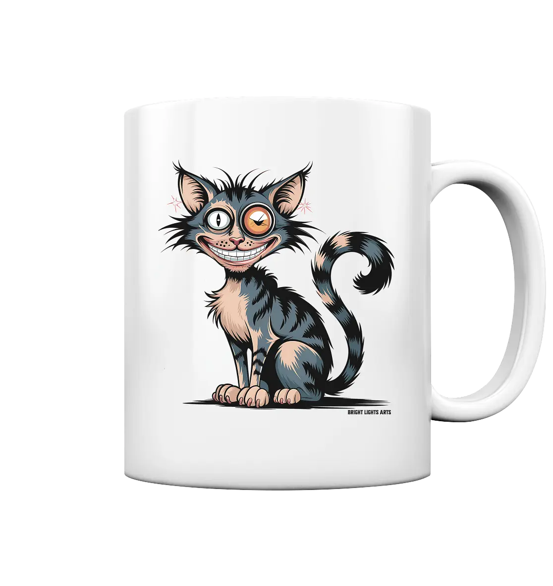 Frech und außergewöhnlich Cartoon Katze mit wildem Blick Ein humorvolles Design - Tasse glossy Bright Lights Arts