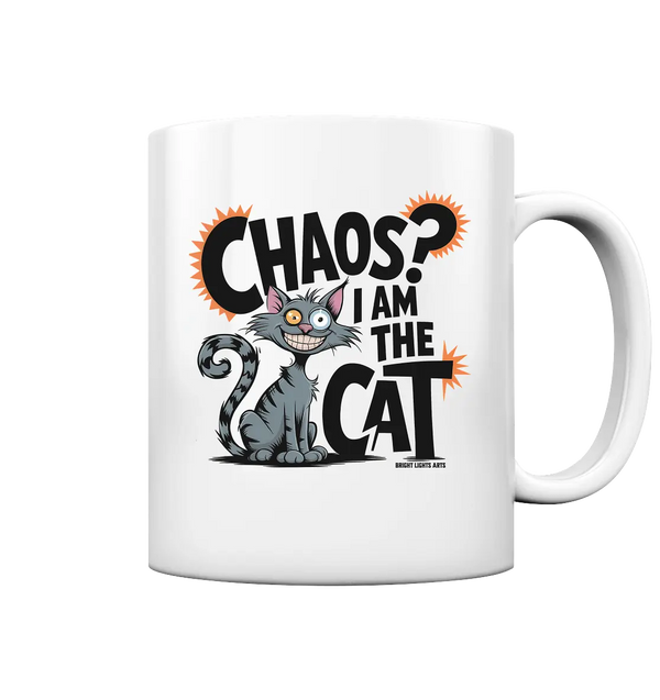 Frech und außergewöhnlich Cartoon Katze mit wildem Blick Ein humorvolles Design - Tasse glossy Bright Lights Arts