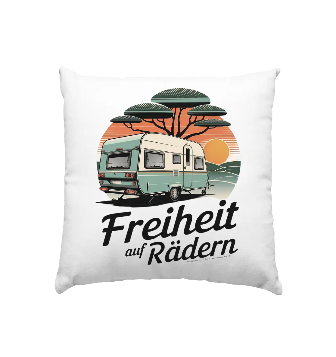 Freiheit auf Rädern - Retro Camping - Kissen 40x40cm Bright Lights Arts