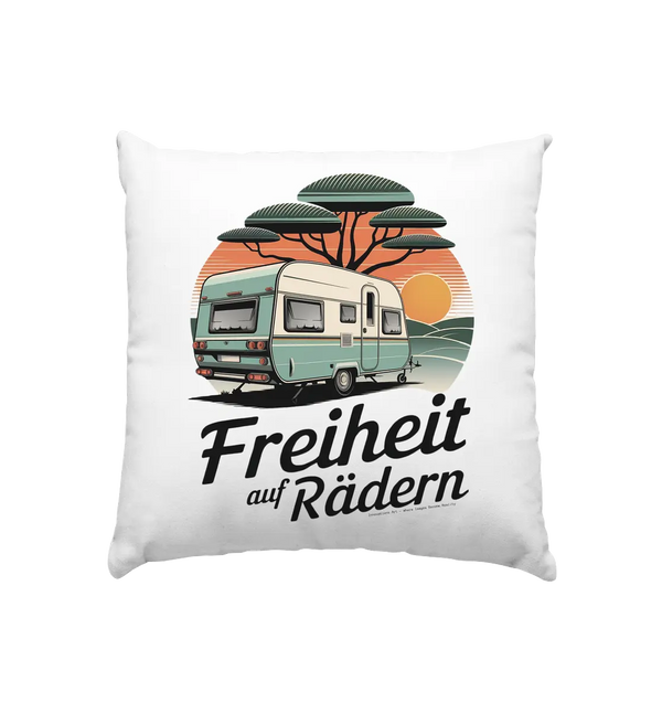Freiheit auf Rädern - Retro Camping - Kissen 40x40cm Bright Lights Arts