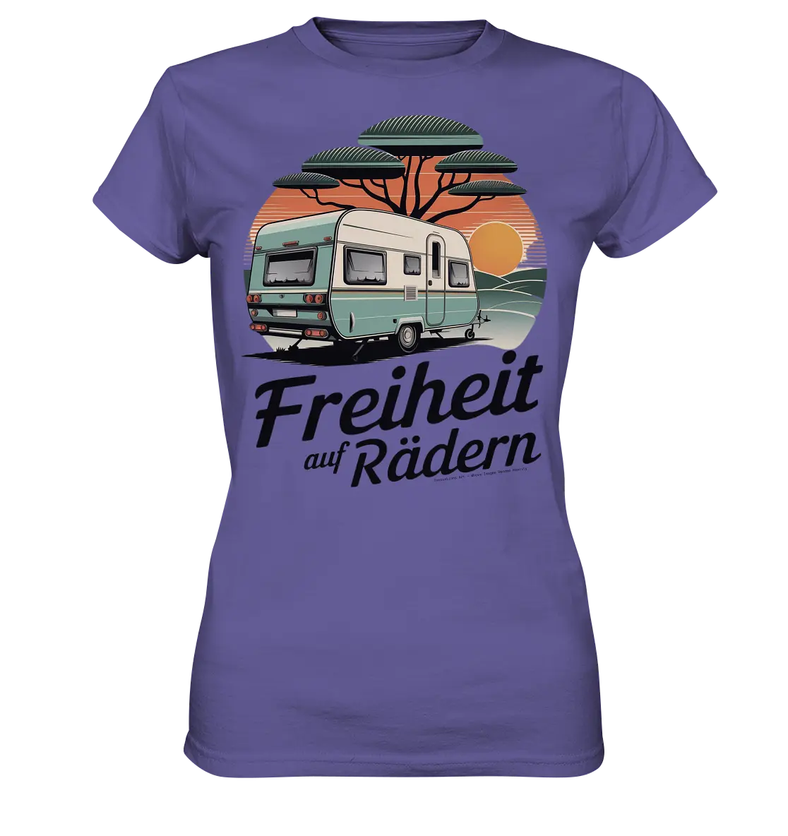Freiheit auf Rädern - Retro Camping - Ladies Premium Shirt Bright Lights Arts