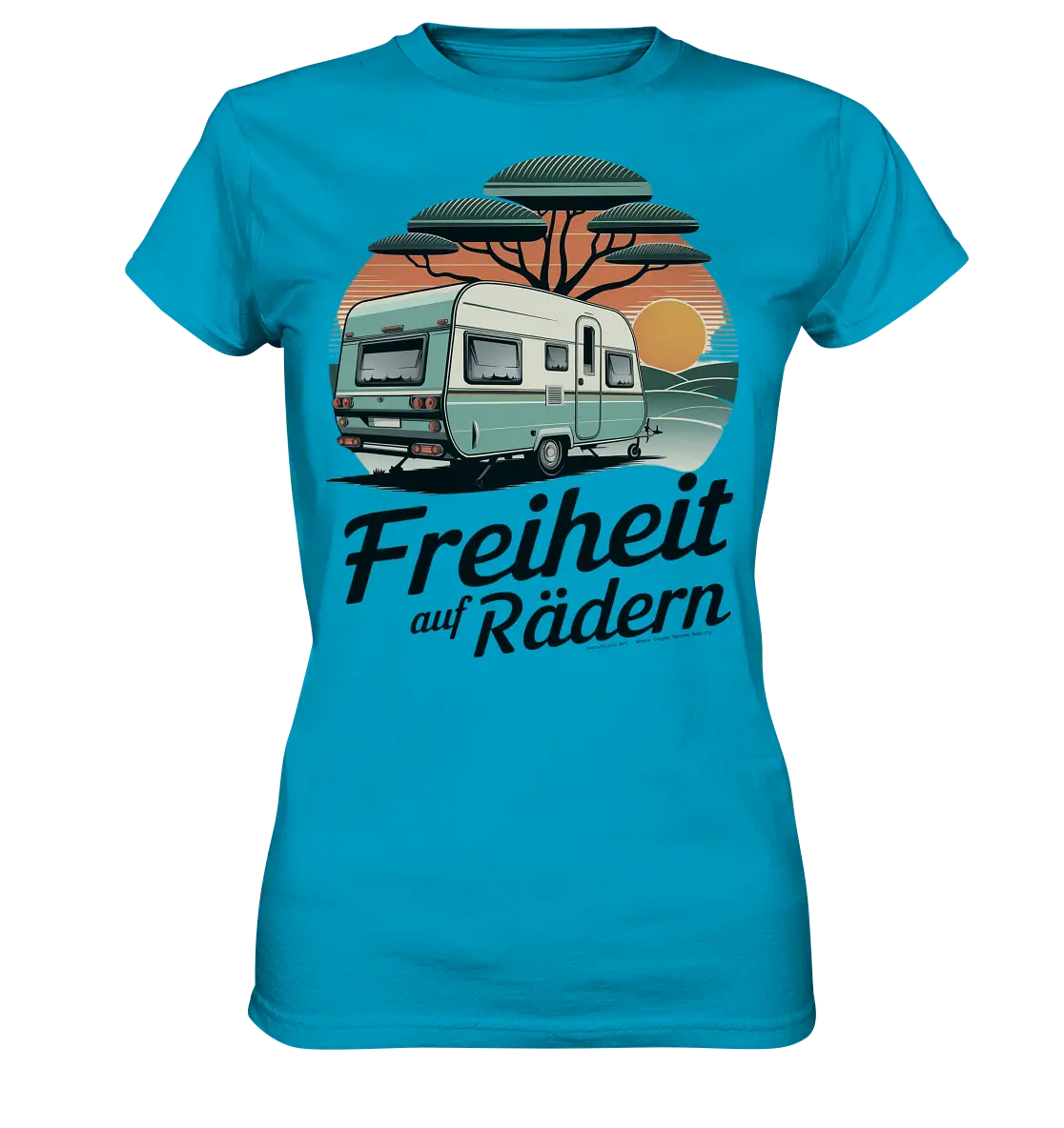 Freiheit auf Rädern - Retro Camping - Ladies Premium Shirt Bright Lights Arts