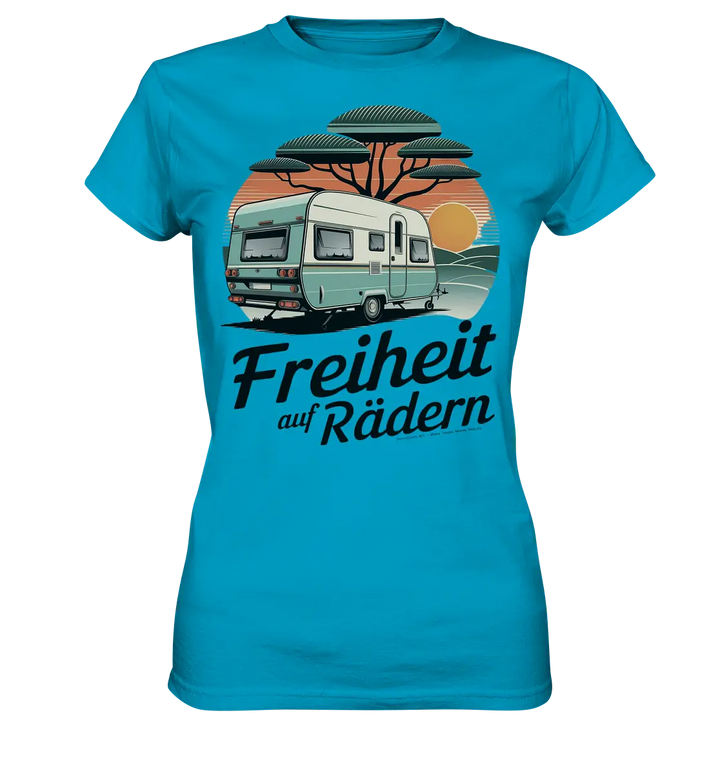 Freiheit auf Rädern - Retro Camping - Ladies Premium Shirt Bright Lights Arts