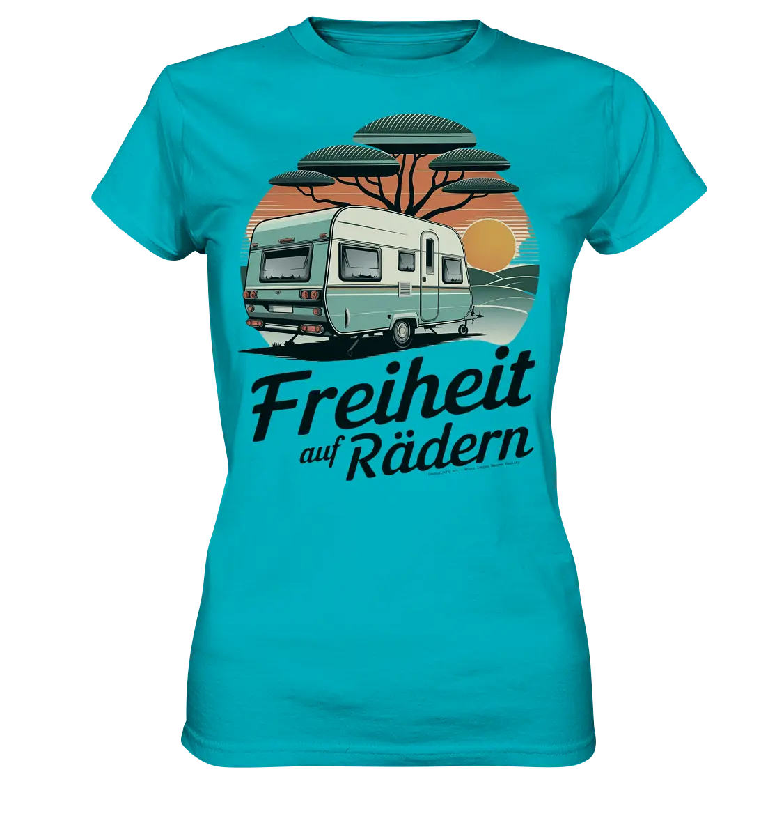 Freiheit auf Rädern - Retro Camping - Ladies Premium Shirt Bright Lights Arts