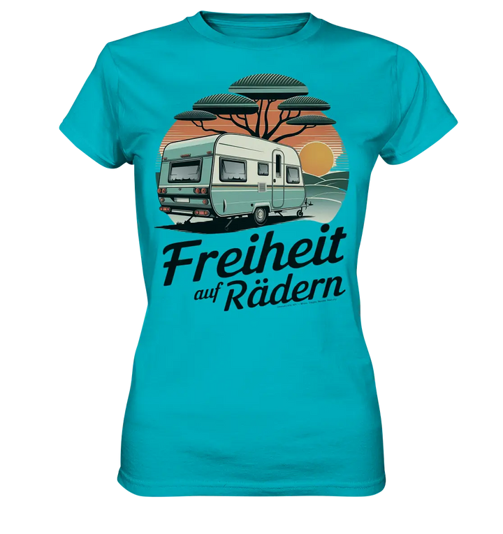 Freiheit auf Rädern - Retro Camping - Ladies Premium Shirt Bright Lights Arts