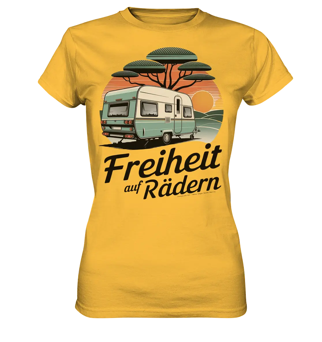 Freiheit auf Rädern - Retro Camping - Ladies Premium Shirt Bright Lights Arts