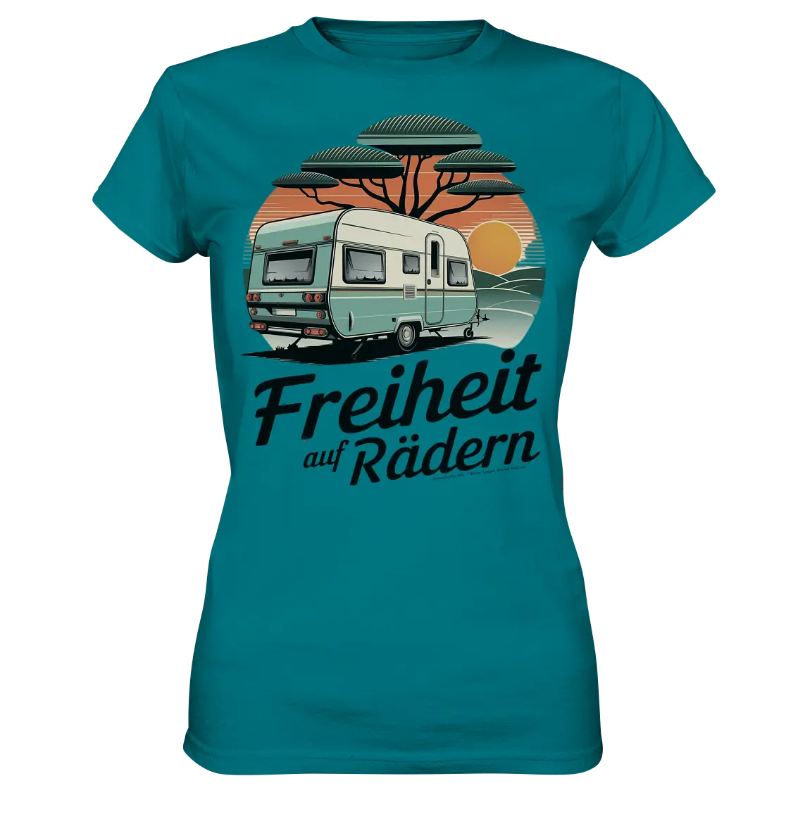 Freiheit auf Rädern - Retro Camping - Ladies Premium Shirt Bright Lights Arts