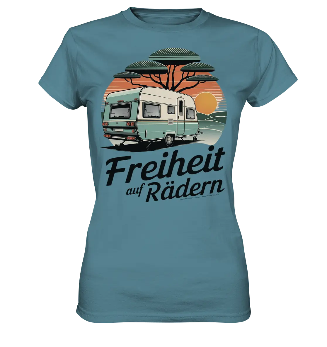 Freiheit auf Rädern - Retro Camping - Ladies Premium Shirt Bright Lights Arts