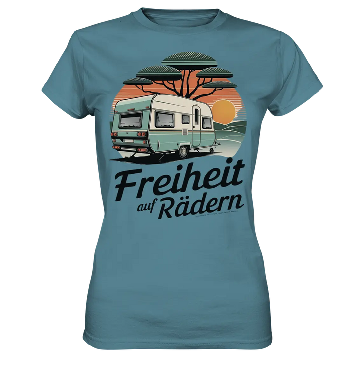 Freiheit auf Rädern - Retro Camping - Ladies Premium Shirt Bright Lights Arts