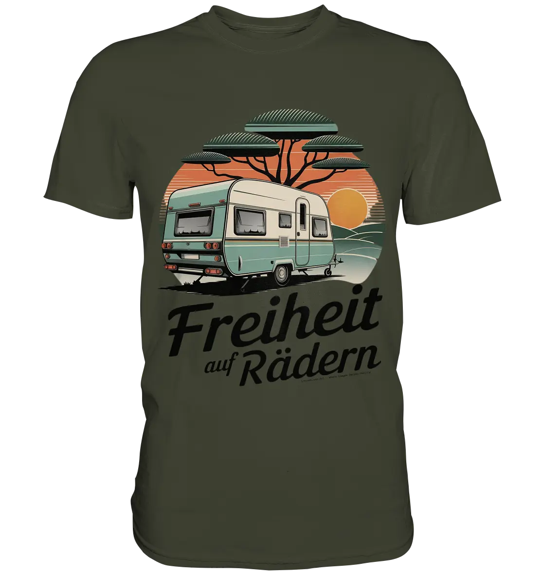 Freiheit auf Rädern - Retro Camping - Premium Shirt Bright Lights Arts