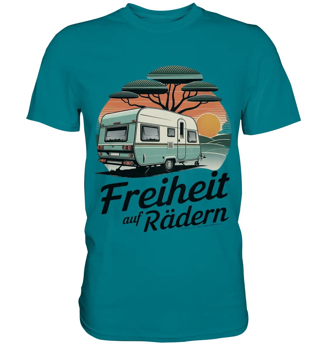 Freiheit auf Rädern - Retro Camping - Premium Shirt Bright Lights Arts