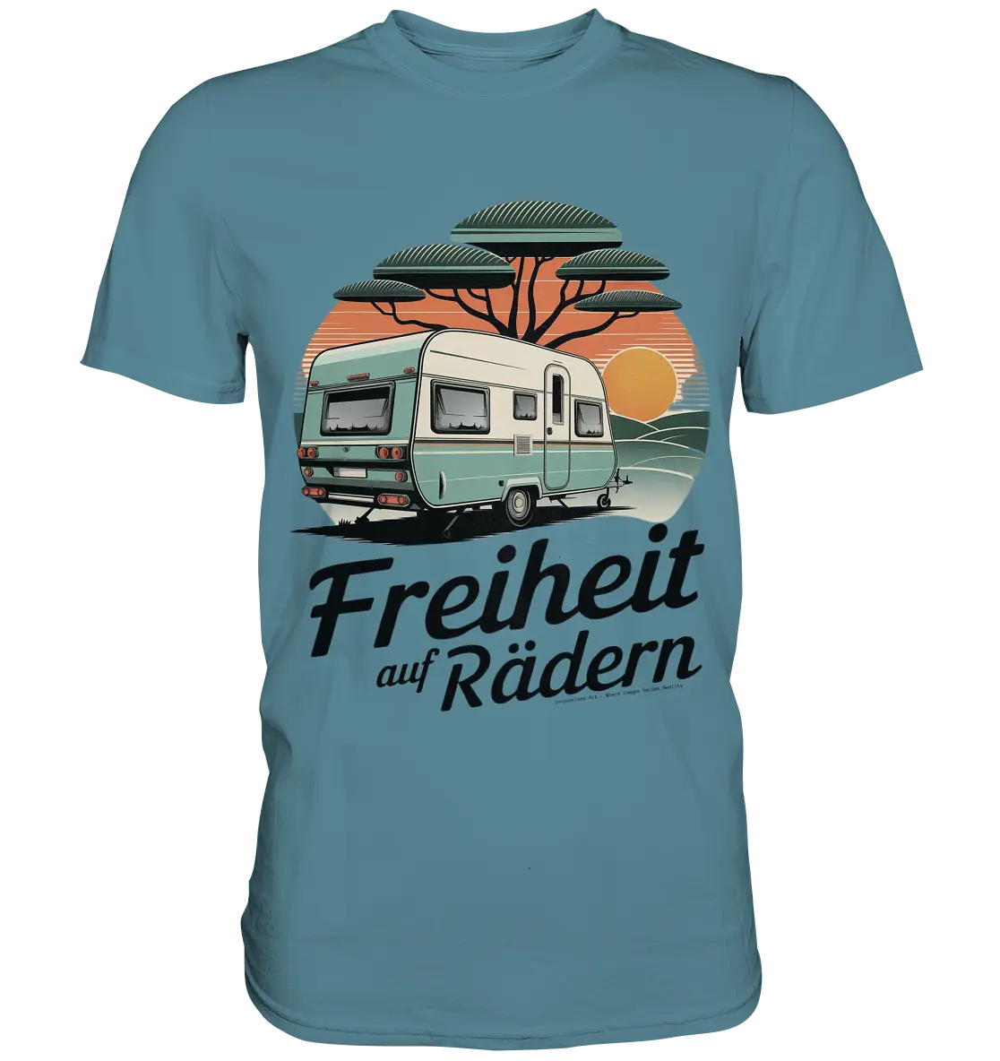 Freiheit auf Rädern - Retro Camping - Premium Shirt Bright Lights Arts