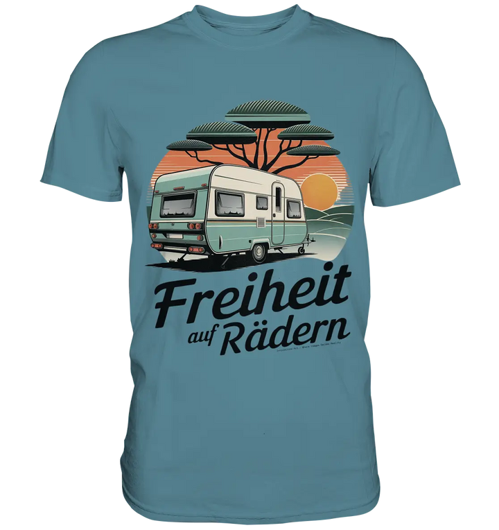 Freiheit auf Rädern - Retro Camping - Premium Shirt Bright Lights Arts