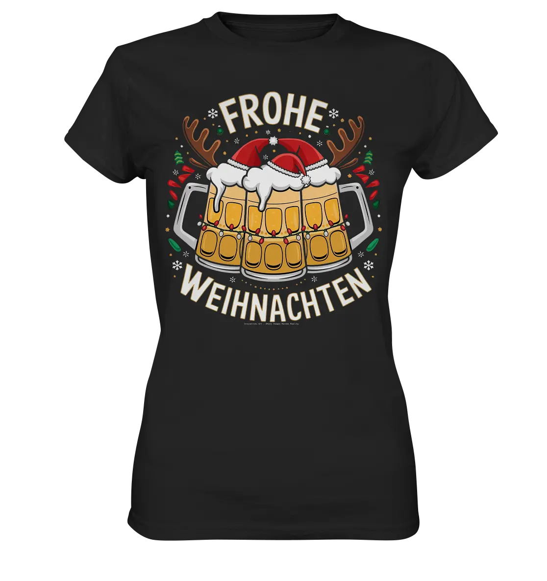 Frohe Weihnachten mit Bierkrügen - Ladies Premium Shirt Bright Lights Arts