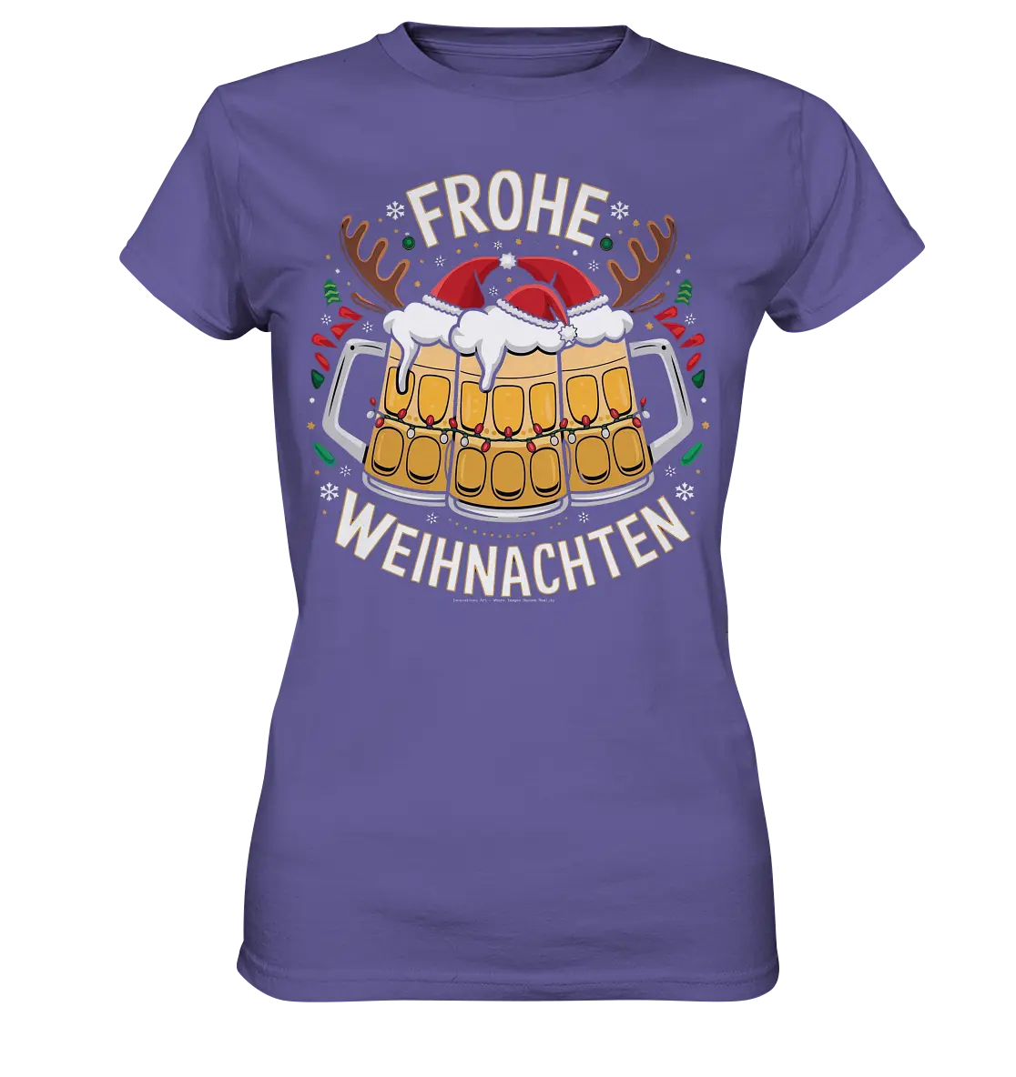 Frohe Weihnachten mit Bierkrügen - Ladies Premium Shirt Bright Lights Arts