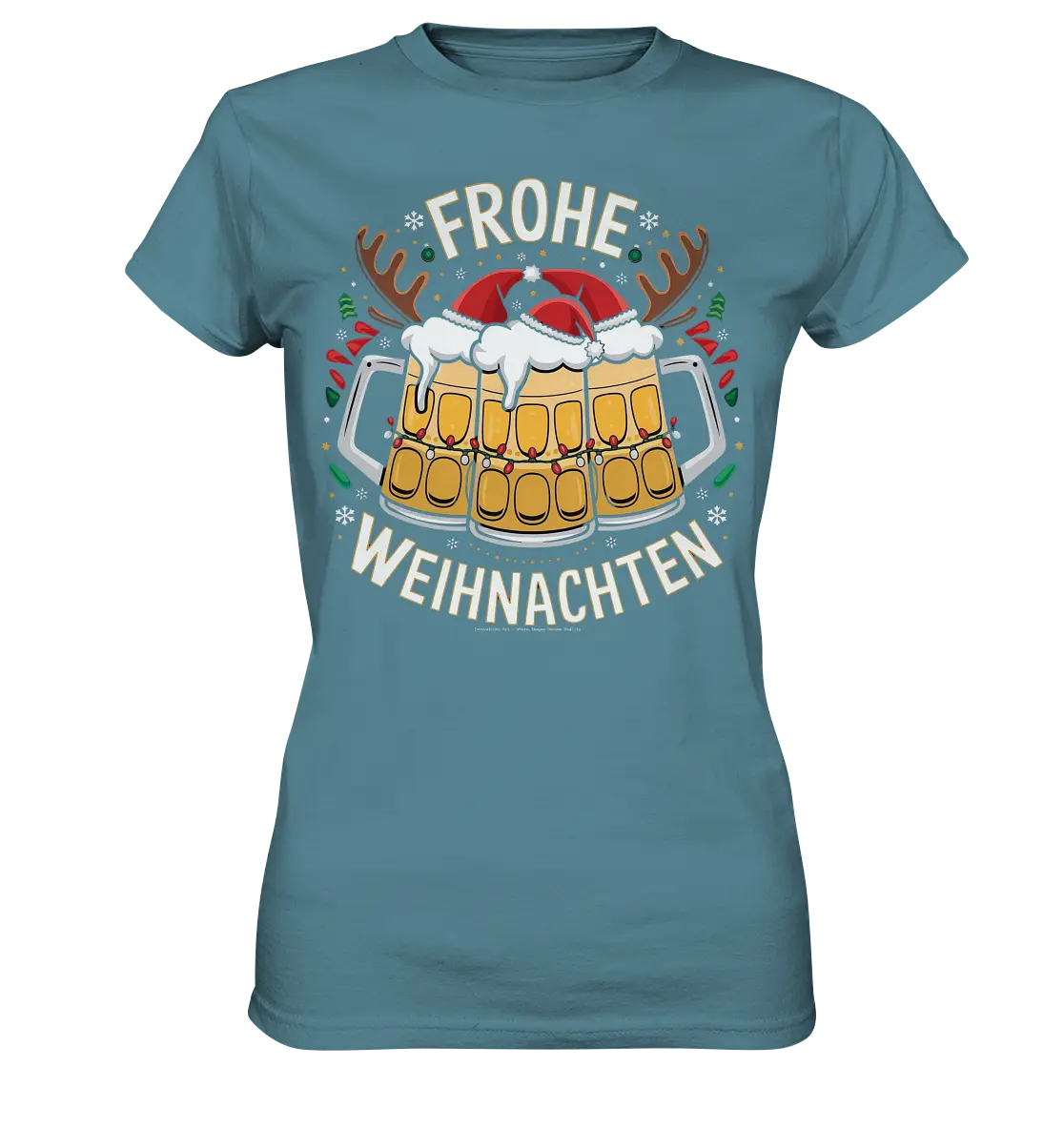 Frohe Weihnachten mit Bierkrügen - Ladies Premium Shirt Bright Lights Arts