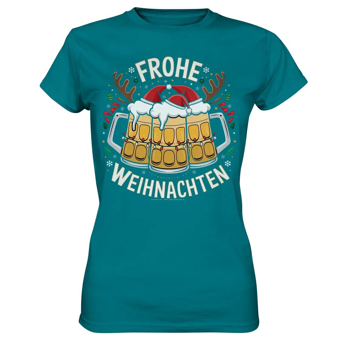 Frohe Weihnachten mit Bierkrügen - Ladies Premium Shirt Bright Lights Arts