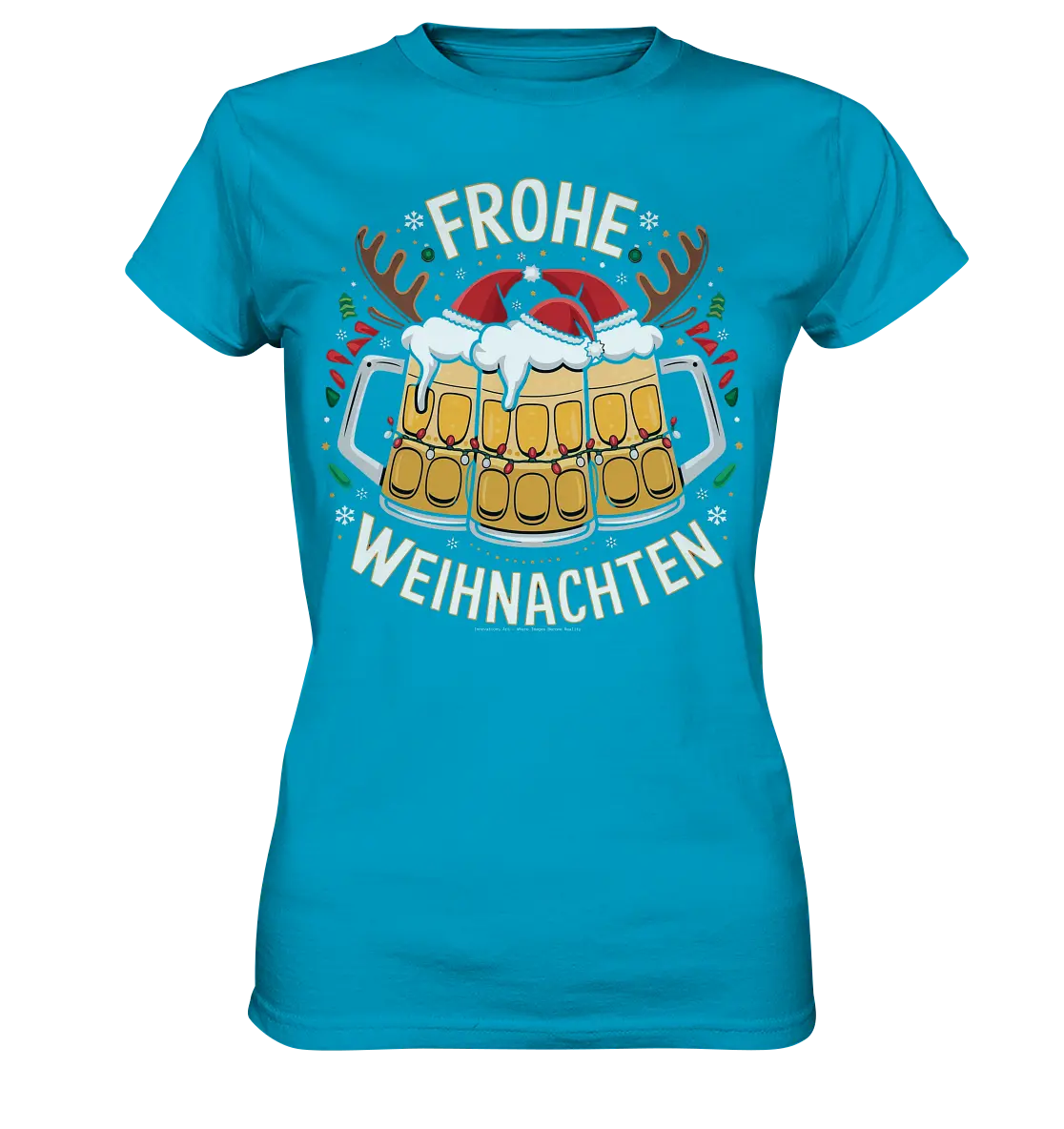 Frohe Weihnachten mit Bierkrügen - Ladies Premium Shirt Bright Lights Arts
