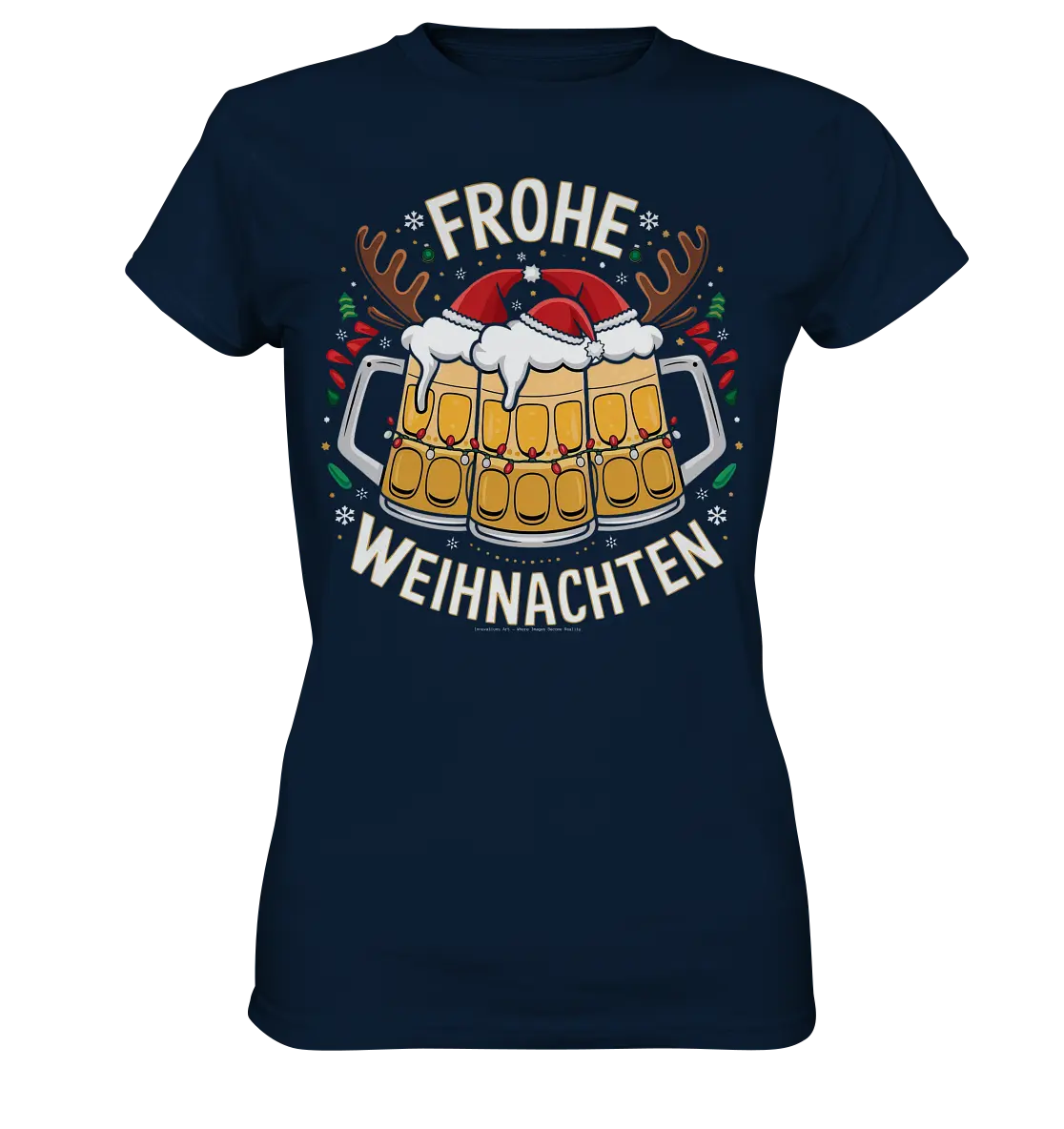Frohe Weihnachten mit Bierkrügen - Ladies Premium Shirt Bright Lights Arts