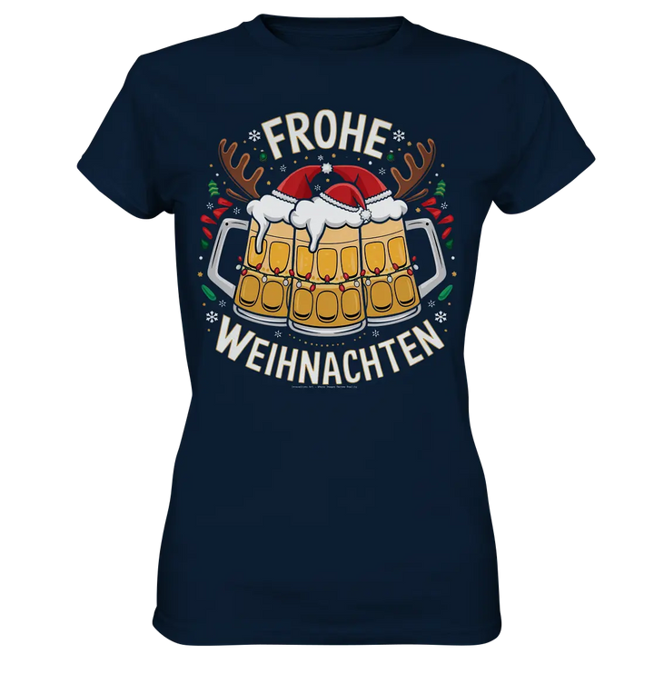 Frohe Weihnachten mit Bierkrügen - Ladies Premium Shirt Bright Lights Arts